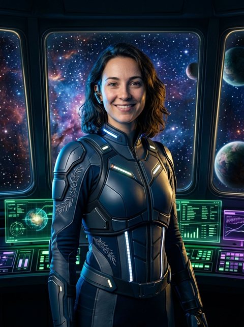 AI Portrait sample in the Space Opera style