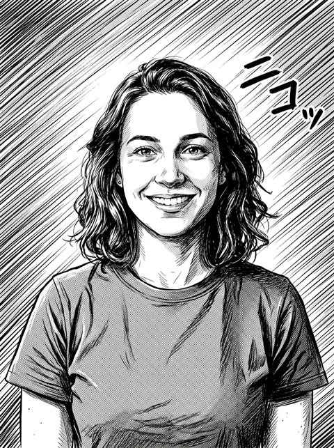 AI Portrait sample in the Manga style